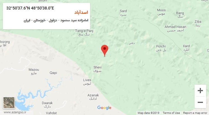 روستای اسدآباد بر روی نقشه
