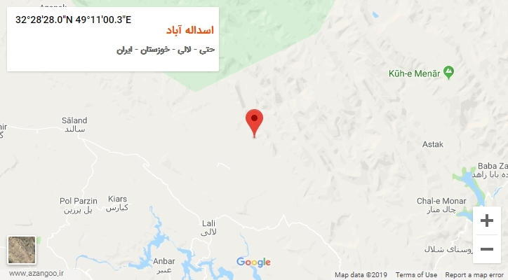 روستای اسداله آباد بر روی نقشه