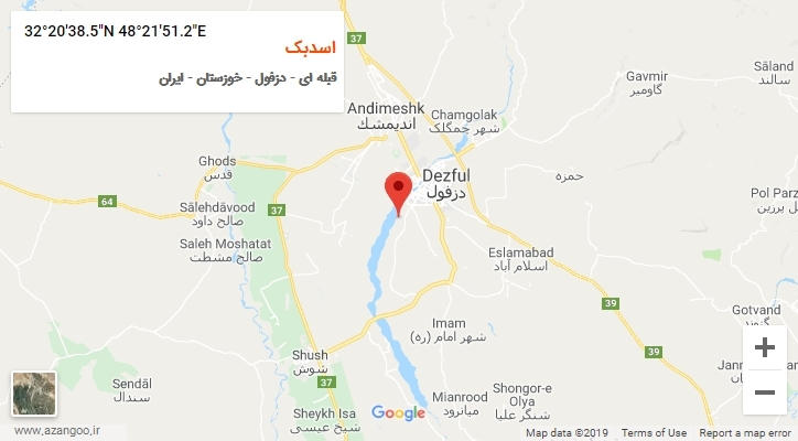 روستای اسدبک بر روی نقشه