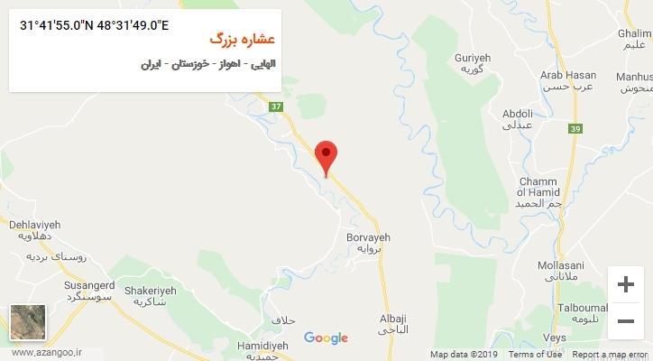 روستای عشاره بزرگ بر روی نقشه