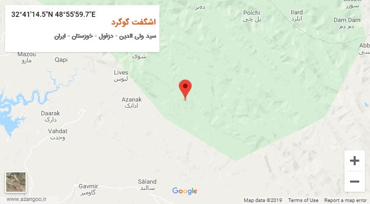 روستای اشگفت گوگرد بر روی نقشه