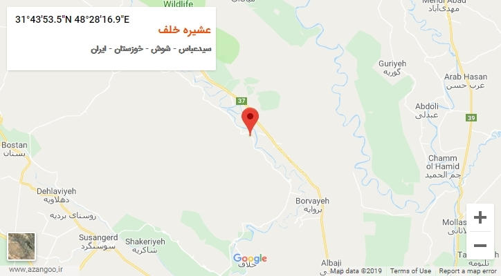 روستای عشیره خلف بر روی نقشه