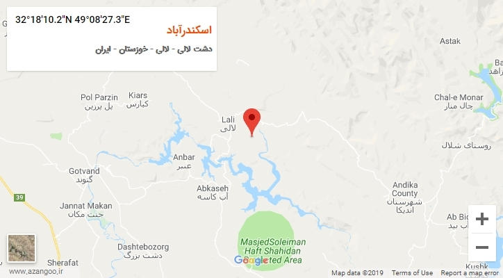 روستای اسکندرآباد بر روی نقشه
