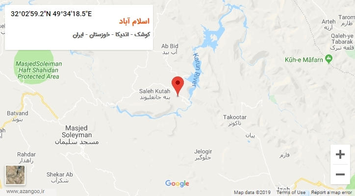 روستای اسلام آباد بر روی نقشه