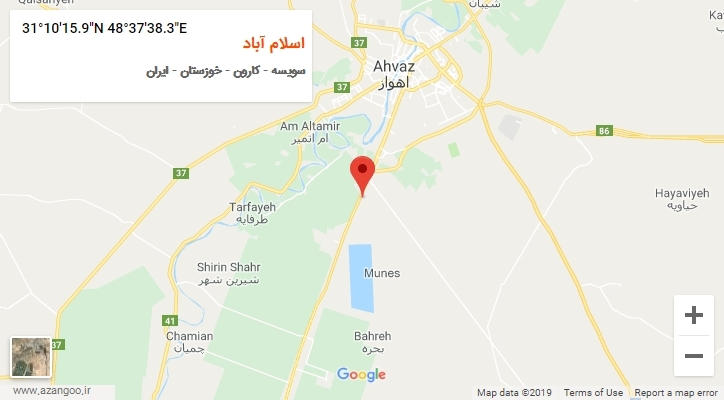 روستای اسلام آباد بر روی نقشه