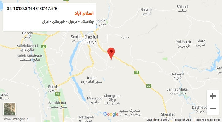 روستای اسلام آباد بر روی نقشه