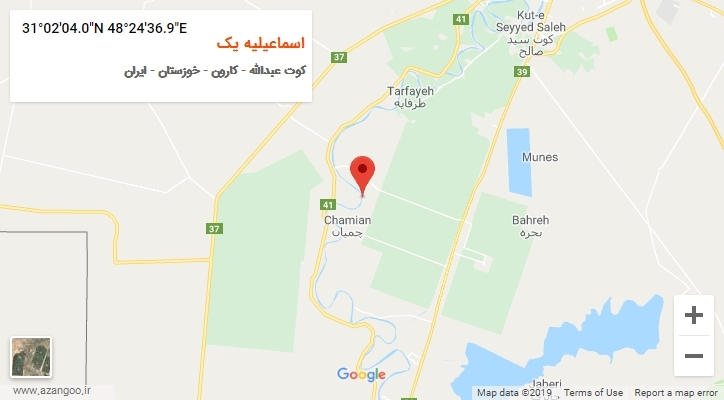روستای اسماعیلیه یک بر روی نقشه