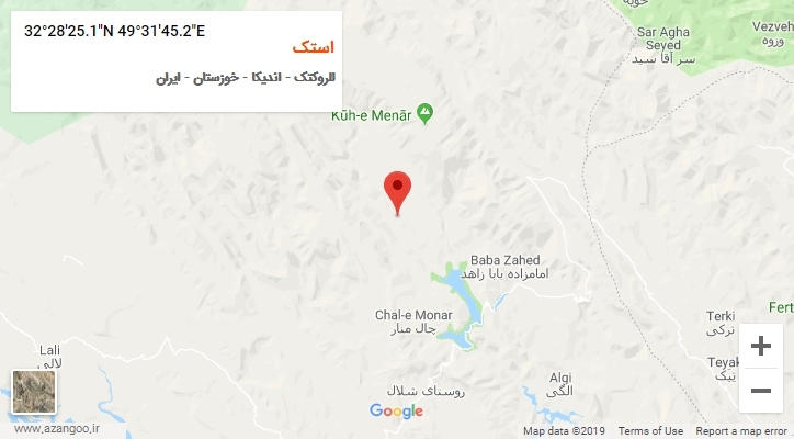 روستای استک بر روی نقشه