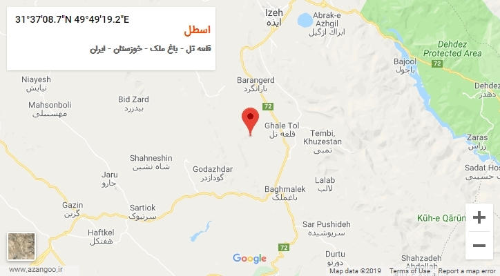روستای اسطل بر روی نقشه