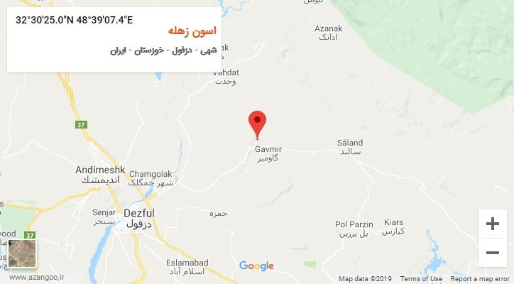 روستای اسون زهله بر روی نقشه