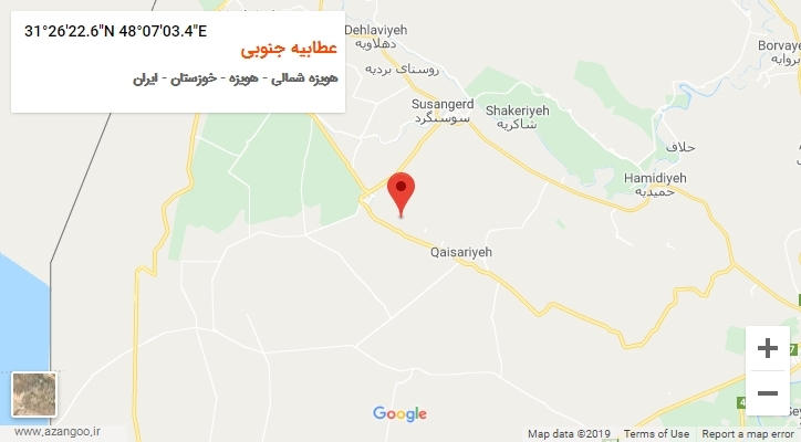 روستای عطابیه جنوبی بر روی نقشه
