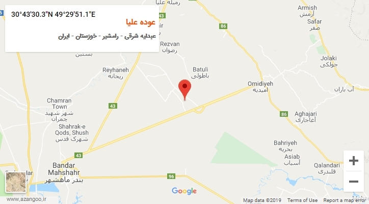 روستای عوده علیا بر روی نقشه