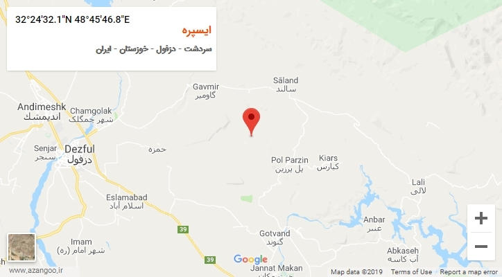 روستای ایسپره بر روی نقشه