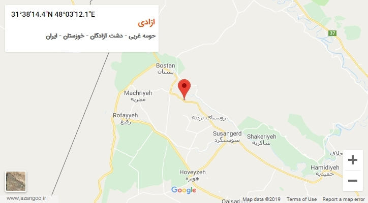 روستای ازادی بر روی نقشه