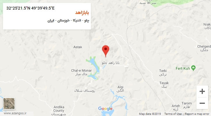 روستای بابازاهد بر روی نقشه
