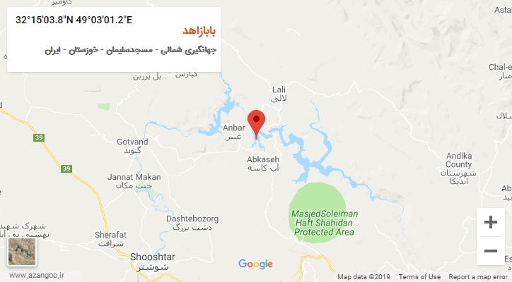 روستای بابازاهد بر روی نقشه