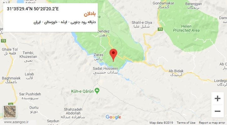 روستای بادلان بر روی نقشه