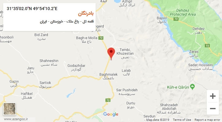روستای بادرنگان بر روی نقشه