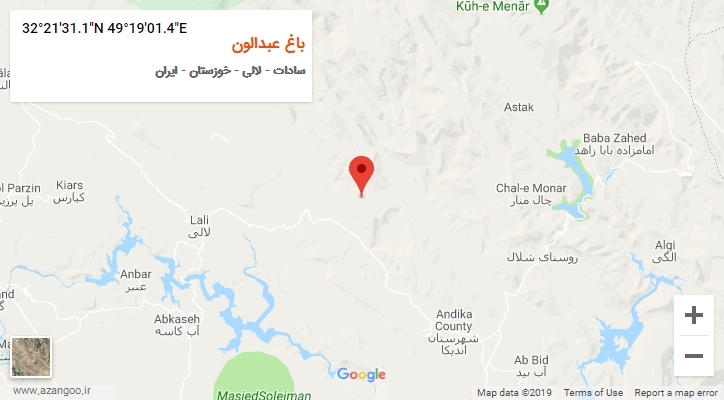 روستای باغ عبدالون بر روی نقشه