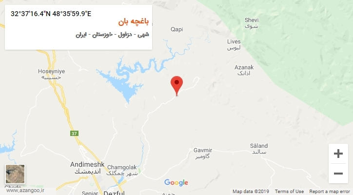 روستای باغچه بان بر روی نقشه