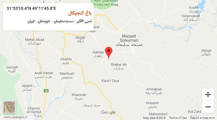 روستای باغ کنجیکال بر روی نقشه