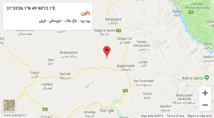 روستای بالون بر روی نقشه