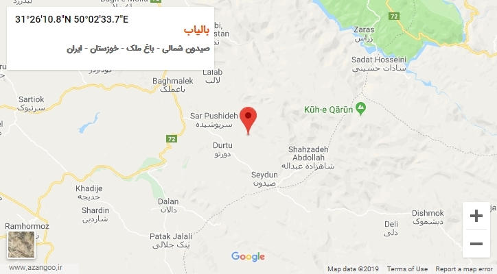 روستای بالیاب بر روی نقشه