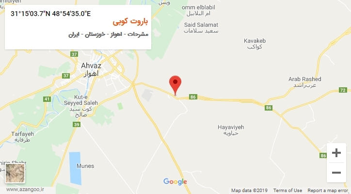 روستای باروت کوبی بر روی نقشه