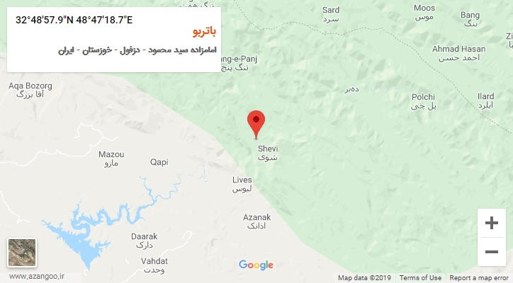 روستای باتربو بر روی نقشه