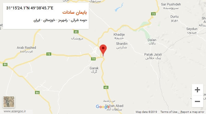 روستای بایمان سادات بر روی نقشه