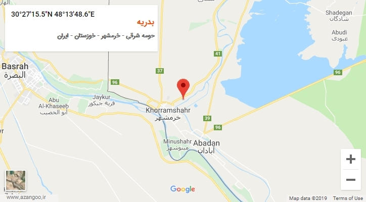 روستای بدریه بر روی نقشه