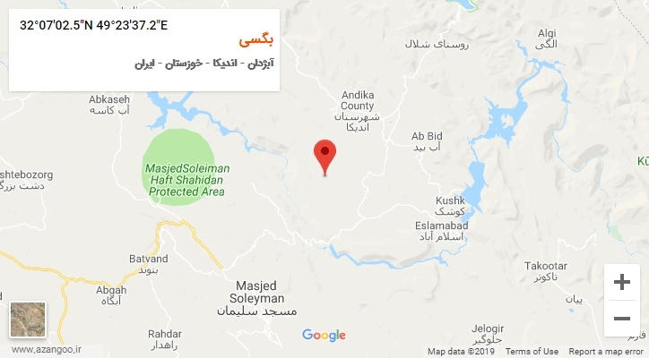 روستای بگسی بر روی نقشه