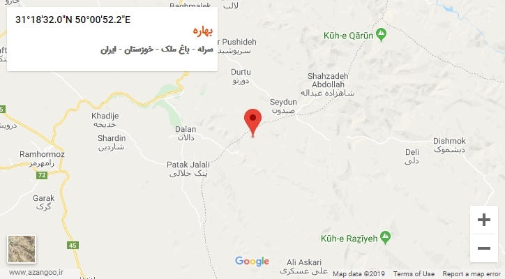 روستای بهاره بر روی نقشه
