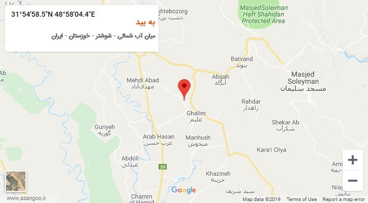 روستای به بید بر روی نقشه