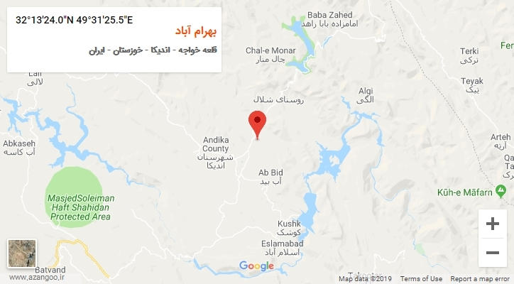 روستای بهرام آباد بر روی نقشه