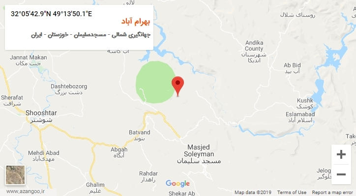 روستای بهرام آباد بر روی نقشه