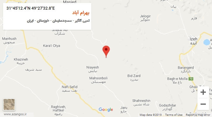 روستای بهرام آباد بر روی نقشه