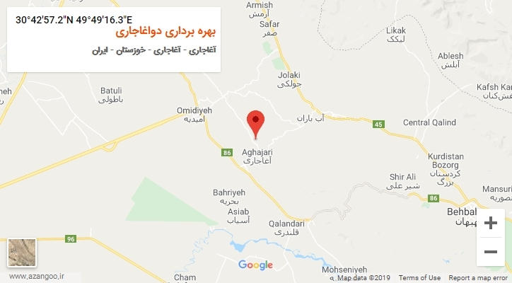 روستای بهره برداری دواغاجاری بر روی نقشه