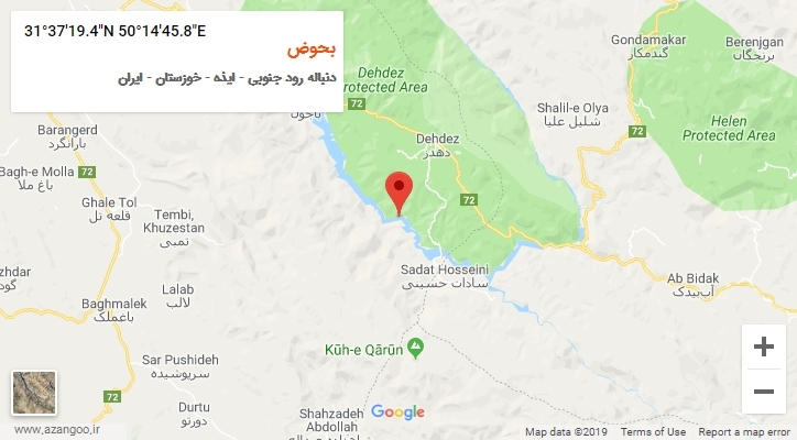 روستای بحوض بر روی نقشه