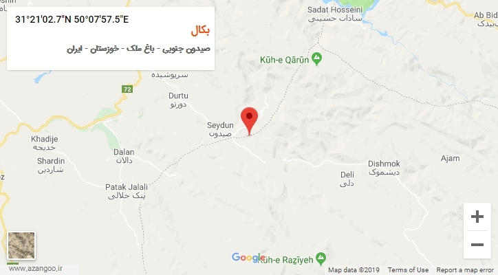 روستای بکال بر روی نقشه