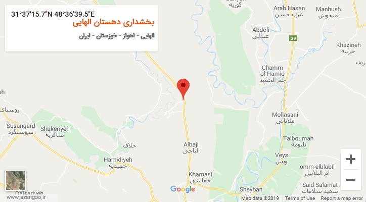 روستای بخشداری دهستان الهایی بر روی نقشه