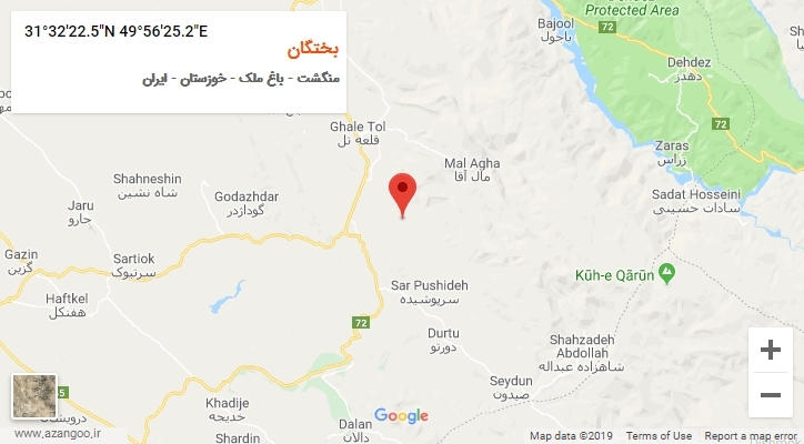 روستای بختگان بر روی نقشه