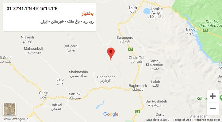 روستای بختیار بر روی نقشه