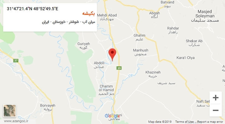 روستای بکیشه بر روی نقشه