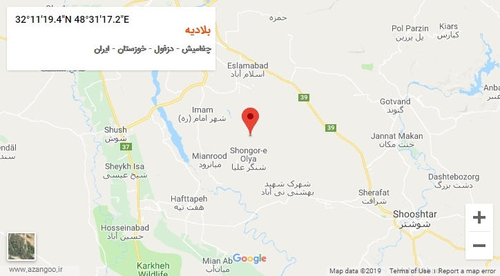 روستای بلادیه بر روی نقشه