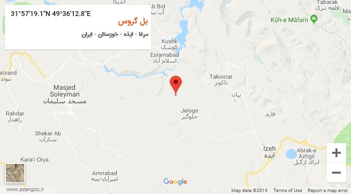 روستای بل گروس بر روی نقشه