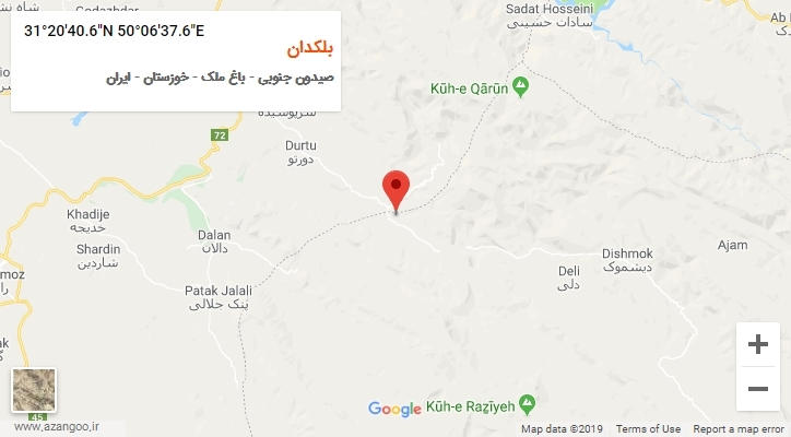 روستای بلکدان بر روی نقشه