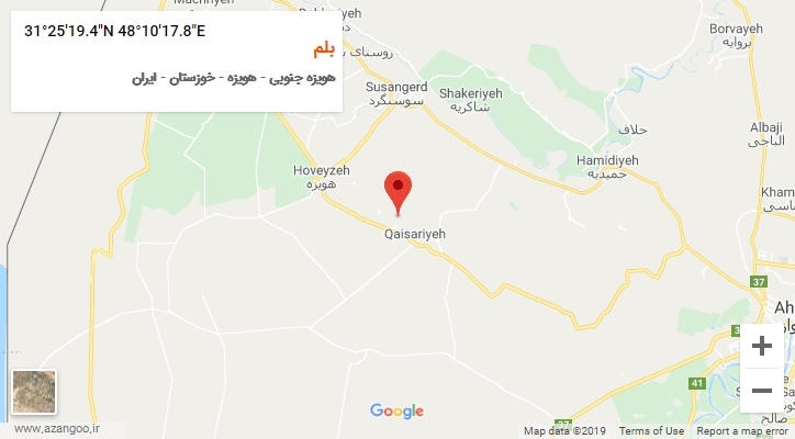 روستای بلم بر روی نقشه