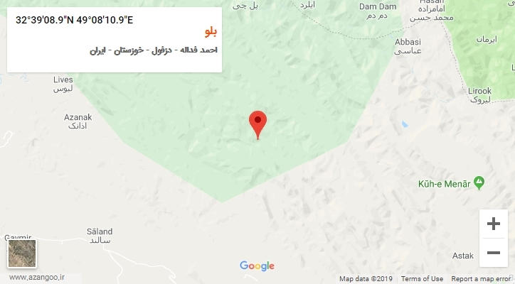 روستای بلو بر روی نقشه