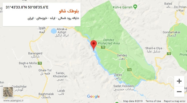 روستای بلوطک شالو بر روی نقشه